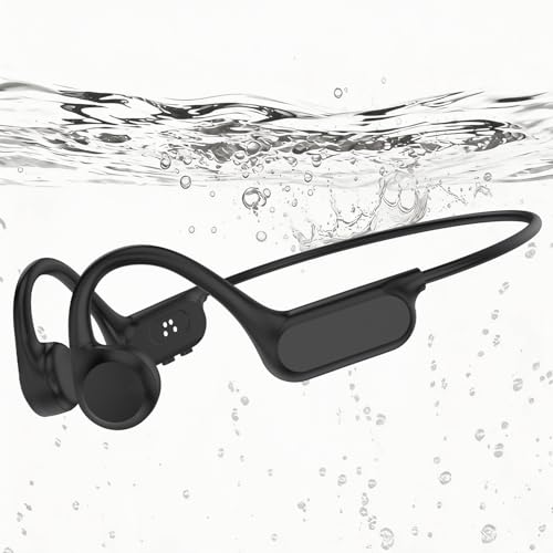 Bone Conduction Headphones IPX8 Waterproof Open Ear 32G MP3 Player | 8 Hours Long Battery & Secure Fit, Lightweight Open Ear Comfort, for Swimming, Running & Cycling, Great for Outdoor Fitness