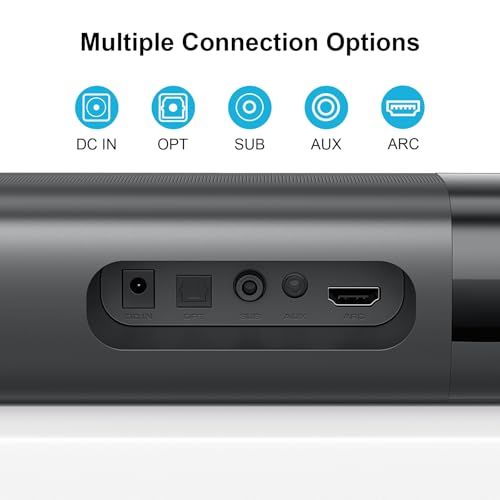Sound Bar with Subwoofer, 110W Sound Bar with Adjustable Deep Bass & 3 EQ Modes, Bluetooth/ARC/Opt/AUX Connect, Sound Bar for Smart TV - size: 31" Soundbar + Subwoofer