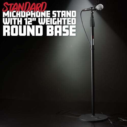 Gator Frameworks Microphone Stand with 12" Weighted Base and Soft Grip Twist Clutch Height Adjustment, (GFW-MIC-1200) - style: 12" Weighted Base
