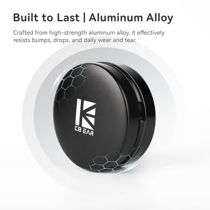 KBEAR BP06 IEMs Case, Portable Aluminum Alloy Earbuds Case, Hard Protective Travel Carrying in Ear Monitors Box for KZ ZS10 PRO, ZS12 PRO 2, ZAR, ZAS, ZA12, Castor, AS16-PRO, Zax, CCZ Melody (Black)