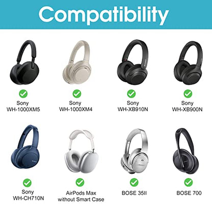 ProCase Hard Travel Case for Sony Headphones -Black | Fits WH-CH720N/WH-CH710N/WH-CH520/WH-CH510/WH-1000XM5/WH-1000XM4/WH-XB910N & Bose 700, Carrying Bag with 2 Dust Covers - color: Black