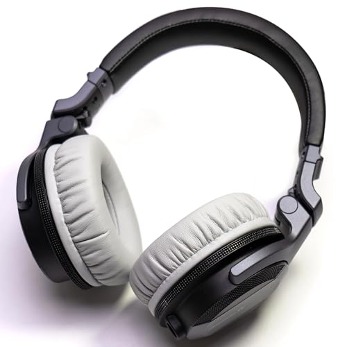 Soft Protein Leather Ear Pads for Pioneer HDJ CUE1 Cue One, HDJ500 DJ Headphone (Grey) - color: Grey