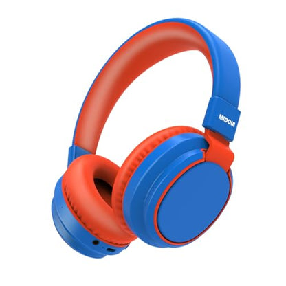 Kids Bluetooth Headphones Wireless 68 Hours,Safe Volume Limit 85/94dB Blue | Adjustable Headband Foldable Over-Ear Lightweight Headsets for Toddler Girls Boys Tablet/iPad,HD Stereo,Built-in Mic - color: Blue