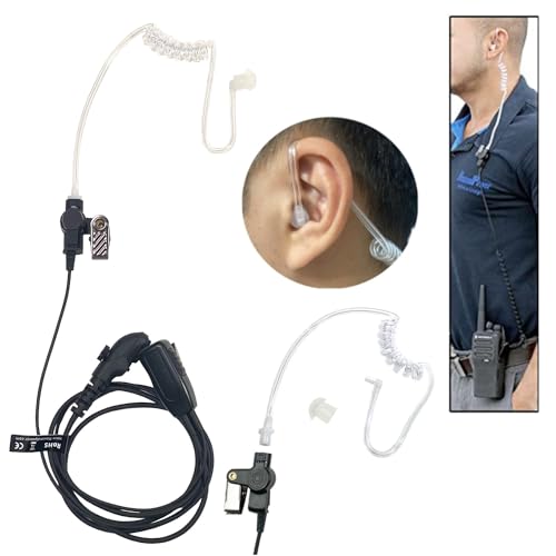 MaximalPower HYTERA HYT Single Wire 2-Pin Radio Earbud Headset PTT Mic in-Ear Clear Coil Tube