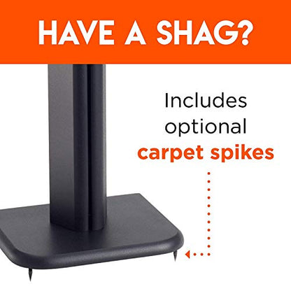 ECHOGEAR Universal Floor Speaker Stands - Vibration-Absorbing MDF Design Works with Klipsch, Polk, JBL & Other Bookshelf Speakers Or Studio Monitors - Includes Sound Iso Pads & Carpet Spikes
