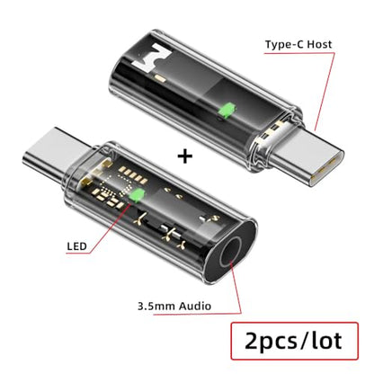 xiwai 2 Pack Type C USB-C to 3.5mm Audio AUX & 16bit 48kHz MIC Sound Card Adapter Compatible with Laptop Tablet Phone - style: USB-C to DAC 3.5MM 48khz