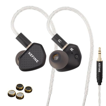 Klean Hi-Fi in Ear Monitor, Wired Gaming Earbuds, 10mm DLC Diaphragm Dynamic Driver, Wired Earphones, Interchangeable Tuning Nozzles, HiFi IEM for Audiophile, Musician & Gaming(Black, 3.5mm)