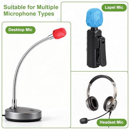 MECCANIXITY 50 Pcs Disposable Lapel Headset Microphone Windscreen, Non-Woven Mini Size Lavalier Microphone Windscreen Headset Mic Covers for Hole Ear-Hook Headsets, Lavalier Mic, Blue - color: Blue