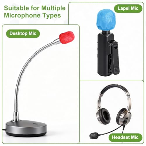 MECCANIXITY 20 Pcs Disposable Lapel Headset Microphone Windscreen, Non-Woven Mini Size Lavalier Microphone Windscreen Headset Mic Covers for Hole Ear-Hook Headsets, Lavalier Mic, White - color: White