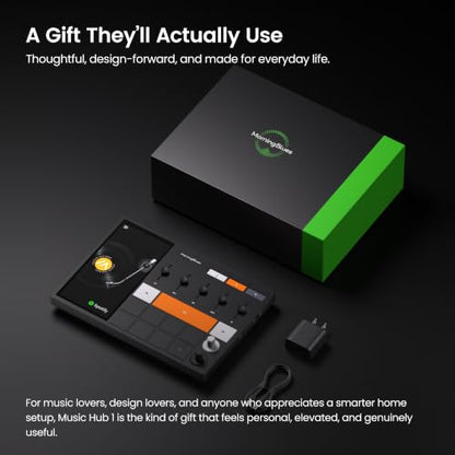 Music Hub C1 — Standalone 6" Touchscreen Music Streamer | DAC 384kHz/32bit, Physical 5-Band EQ, Vocal Remover, Wi-Fi 6 Bluetooth 5.3 — Phone-Free Control Center for Any Speaker System
