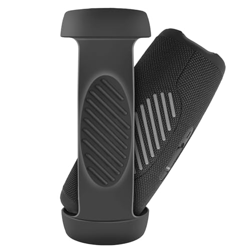 Comecase Silicone Speaker Cover for JBL Charge 5 with Strap and Carabiner | Snug Silicone Sleeve, Open-Port Design and Dual Carry Options for Travel, Camping and Daily Use, Speaker Not Included - Black - color: Black