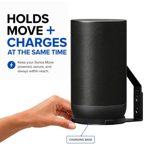 Wall Mount Bracket Only Compatible with Sonos Move 1 & Move 2, Black