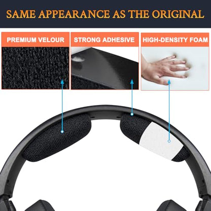 SOULWIT Velour Headband Cover for Sennheiser HDR160(HDR 160/RS160/TR160), HDR170(TR170/TR 170/RS170)/HDR180(TR180/RS 180) Headphones, Replacement Headstrap Pad Repair Part - Black