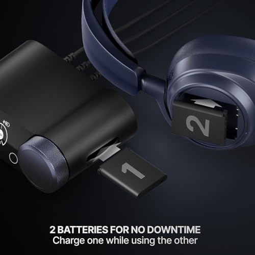 SteelSeries Arctis Nova Pro Omni - Hi-Res Wireless Gaming Headset, 96kHz/24bit, ANC, ClearCast Pro Mic, AI Noise Rejection, Mobile App, Mix 2.4GHz + BT, OmniPlay PC+PlayStation+Xbox - Midnight Blue - color: Midnight Blue