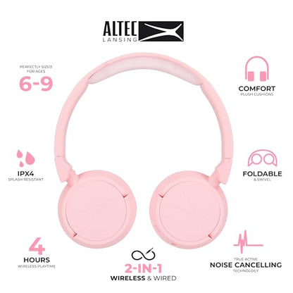 Altec Lansing - Kids Bluetooth Headphones, Wireless Over Ear - color: Pink