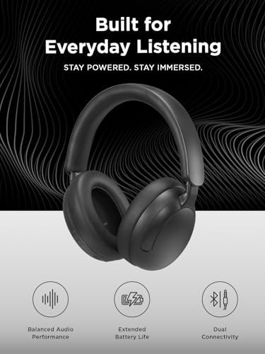 Lenovo Wireless Headphone 2000 Over Ear Bluetooth Headphones with 40 mm Drivers, Up to 110 Hours Battery Life, Wired & Wireless Use, Fast Charge, Built in Mic, Black | Wireless audio and calls with Bluetooth connectivity, closed-back design and 3.5mm cabl