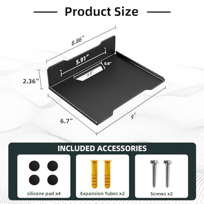 Heavy Duty Steel Floating Shelves, Wall Mounted Shelves for TV, Speaker, Cable Box, Router & Game Console, Space-Saving Storage Shelf for Living Room, Bedroom & Office (1PCS 6.7" x 9") - size: 1PCS 6.7" x 9"