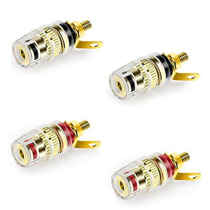 Speaker Binding Post Copper Plug Sockets 4Mm Binding Post Amplifier Speaker Terminal Connector (lkelyonewy®)