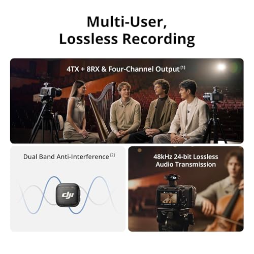 DJI Mic 3 (2 TX + 1 RX + Charging Case) Advanced Mini Wireless Microphone CP.RN.00000480.01 Bundle with 2X Deco Essentials 3.5mm Computer Clip-On Mini Lapel Mic - size: DJI Mic 3 + 2X Deco Mini Mic Microphone