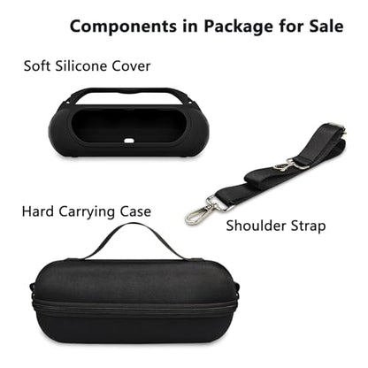 Silicone Cover and Hard Carrying Case for Beats Pill 2024 Bluetooth Speaker | Protective Cover Case for Beats Pill Speaker Accessories, Scratch-Resistant and Drop-Proof Cover (Black Case) - color: Black Case