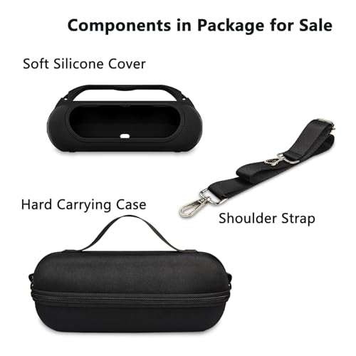Silicone Cover and Hard Carrying Case for Beats Pill 2024 Bluetooth Speaker | Protective Cover Case for Beats Pill Speaker Accessories, Scratch-Resistant and Drop-Proof Cover (Black Case) - color: Black Case