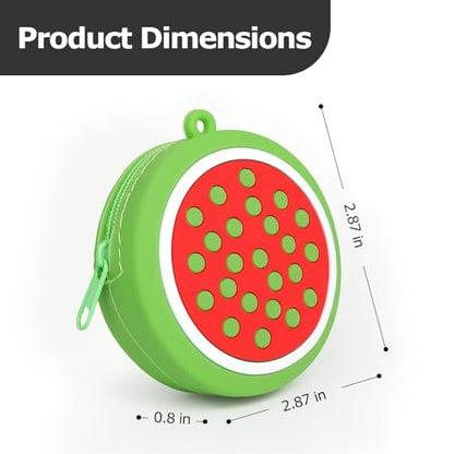 【Woyinger】 Fruit Shaped Silicone Earbud Case for AirPods, Tech Organizer Pouch with Keychain & Wrist Strap, Mini Cable Coin Wired/Wireless Earphone Holder, Watermelon - color: A2-Watermelon