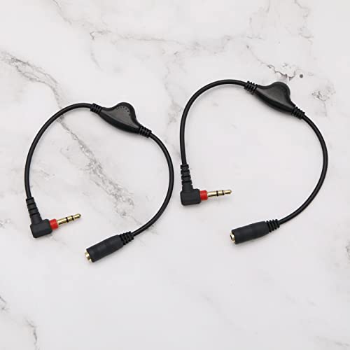 Create idea 2PCS 3.5mm Male to Female Audio Extension Cables Headphone/Speaker Volume Control Cable for Computers MP3 MP4 Headphones Plug and Play 25cm Length