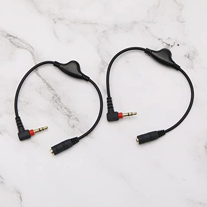 Create idea 2PCS 3.5mm Male to Female Audio Extension Cables Headphone/Speaker Volume Control Cable for Computers MP3 MP4 Headphones Plug and Play 25cm Length