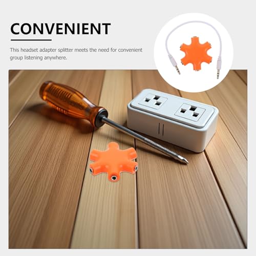 UKCOCO Multi Device 5-Jack 3.5mm Headphone Audio Splitter Adapter with Compact Plastic and Alloy Design for Daily Use and Travel, Stylish 1 Male to 4 Female Port Audio Output