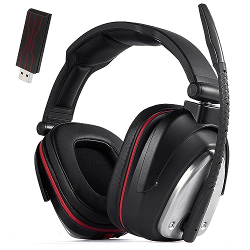 lHUHD Wireless Gaming Headset Headphones for PS4/5,Switch,PC Wireless Gaming Headsets for Computer with Microphone Over-Ear,Rotatable Headband