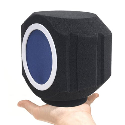 Microphone Windscreen Studio Microphone Noise Isolation Shield Windshield For Mics Soundproof Covers 1PC - color: Silver frame black m