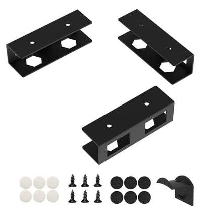Under Desk Laptop Mount Metal Under Desk Laptop Holder with Anti-Scratch Pads Compatible with Lenovo HP Asus Acer Laptop,Mac Mini,Macbook,Keyboard Under Desk Shelf Tray with Headphone Hanger