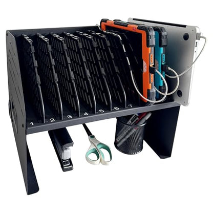 10-Device Laptop & Tablet Charging Station with 6 AC & 4 USB | Fast Charging for Chromebooks, iPads & Devices up to 15.6", Ideal for Classrooms, Schools, Offices & Libraries,Black - size: 10-Device