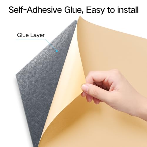 12 Pack Self-Adhesive Acoustic Panels 12" X 10" X 0.4" - Sound Proof Foam Panels with High Density, Y-Lined Design, Flame Resistant, Absorb Noise and Eliminate Echoes(Gray) - color: Gray, size: Y-Cut Hexagon 12 Pack