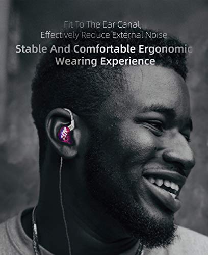 KZ ZST X Hybrid in-Ear Earphones with Mic, Cyan | HiFi Musician Monitor Earbuds, Detachable 2-Pin Cable, 10mm DD+BA, Noise-Isolating, In-Ear Headphones, Gaming IEM - color: Cyan, size: With Mic