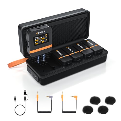 COMICA Vimo Q 4 Channel Wireless Lavalier Microphone with 48kHz/24bit Sound - color: Black