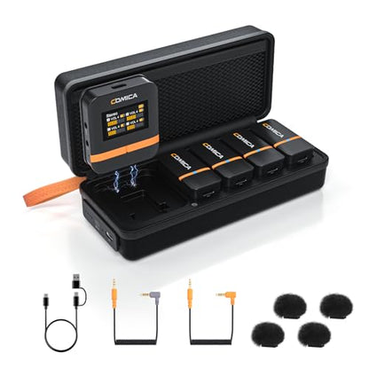 COMICA Vimo Q 4 Channel Wireless Lavalier Microphone with 48kHz/24bit Sound - color: Black