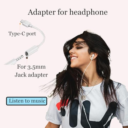 USB C to 3.5mm Female Headphone Jack Adapter for Audio