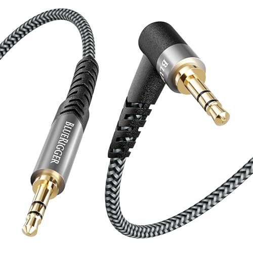 BlueRigger 3.5mm 90 Degree Stereo Audio Cable (15FT, L-Shaped Right Angle Jack, Auxiliary Cable, Male to Male, Hi-Fi Sound) – Aux Cord for Headphones, Car Stereo, Speaker, Phone, Tablet, Laptop - size: 15FT, style: 90D - 3.5MM to 3.5MM