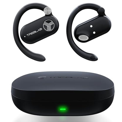 TREBLAB X-Open Ear Earbuds Wireless Bluetooth, IPX5 Earhook | 9H battery, wireless charging case, 14.2mm driver, dual mics, BT 5.4, touch control, gaming mode, 33ft range