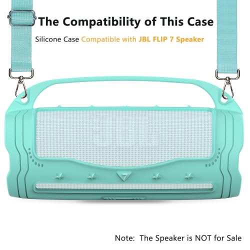 Silicone Cover Case for JBL Flip 7 Portable Bluetooth Speaker - color: Teal