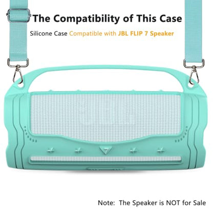 Silicone Cover Case for JBL Flip 7 Portable Bluetooth Speaker - color: Teal