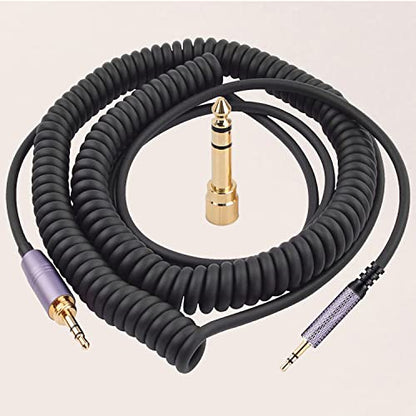 FAAEAL QC35 Coiled Audio Cable Replacement for Bose QC45(QuietComfort 45) NC700,AKG Y55BT Y55 Headphones, 2.5mm to 3.5mm(1/8”) Extension Aux Cord with 6.35mm (1/4") Adapter(4.2ft-14ft) - size: 4.2ft-14ft