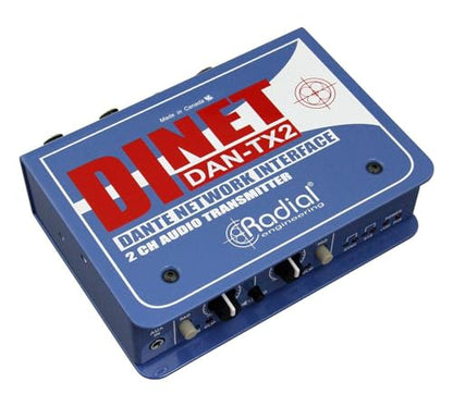 Radial DiNET DAN-TX2 2-Channel Dante Network Transmitter