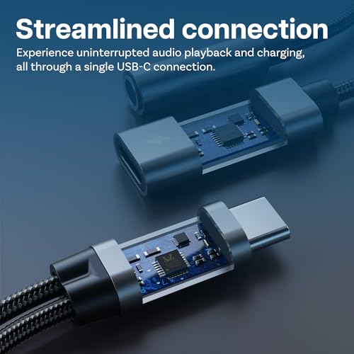MMOBIEL USB C to 3.5mm Splitter Headphone and Charger 2-in-1 Aux Adapter 60W Fast Charging and 16-Bit Audio – Mic and Headset Support – Compatible with iPhone 17 16 15, iPad Pro/Air, Galaxy S26–S21 - size: 16 Bit