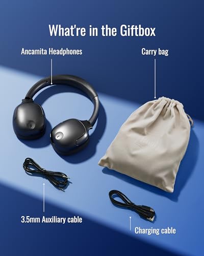 Hybrid Active Noise Cancelling Headphones, Wireless Over Ear Bluetooth | 50H Long ANC Playtime, Rotatable and Foldable, HiFi Audio Deep Bass, Customized EQ via APP, Transparency Mode - color: Matte Black