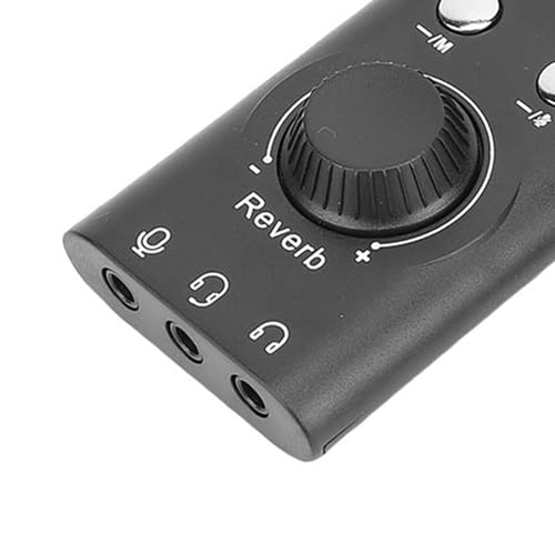 Jiawu USB to 3.5mm Jack Sound Adapter External Stereo Sound Card for Desktop, Easy Volume Control for Video Chatting, Bluetooth 5.0, Black