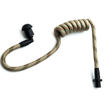 Fabric-Coated Acoustic Tube Ear Piece - Tubeez Walkie Talkie Earpiece with Black Ear Plugs - Moisture-Blocking Threaded Tube Fits with Any Motorola Radio Earpiece, Gucci Tan Color - color: Gucci Tan Color