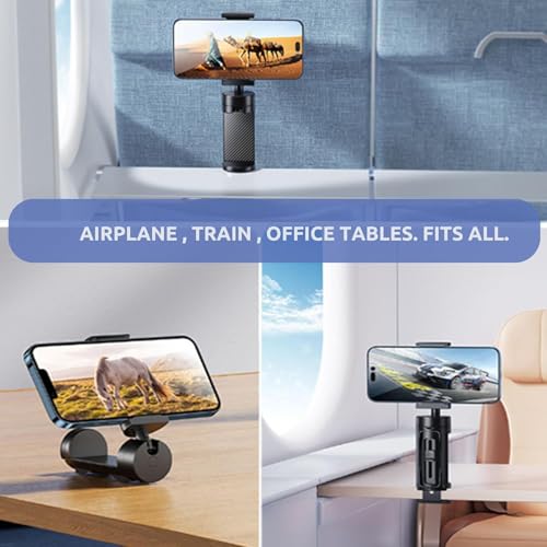 3 PACK Airplane Phone Holder Travel Essentials Accessories – Universal Hands Free Cell Phone Stand Mount for Air Plane Table Seat Desk, Cruise, Car & Flight – Mini Size for Vacation, iPhone, Samsung - size: 3 Pack