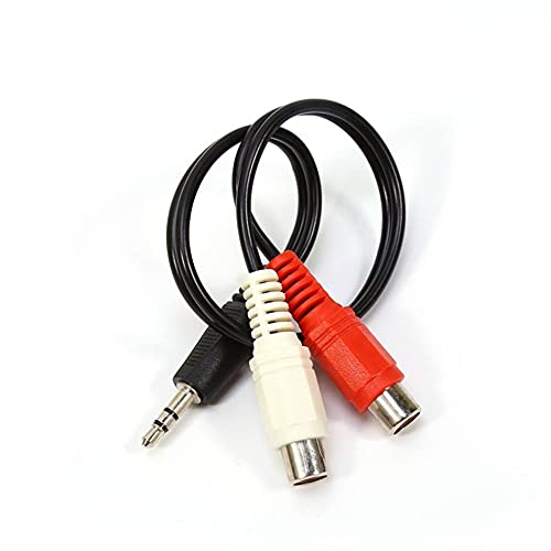 GRLRCR 8 Inches 3.5mm Male to 2 RCA Female Jack Stereo Audio Y Cable Adapter for Smartphones, Tablets, MP3, Home Theater, HDTV, Gaming Consoles, Hi-Fi Systems and More(2 Pack) - size: 3.5mm Male to 2 RCA Female